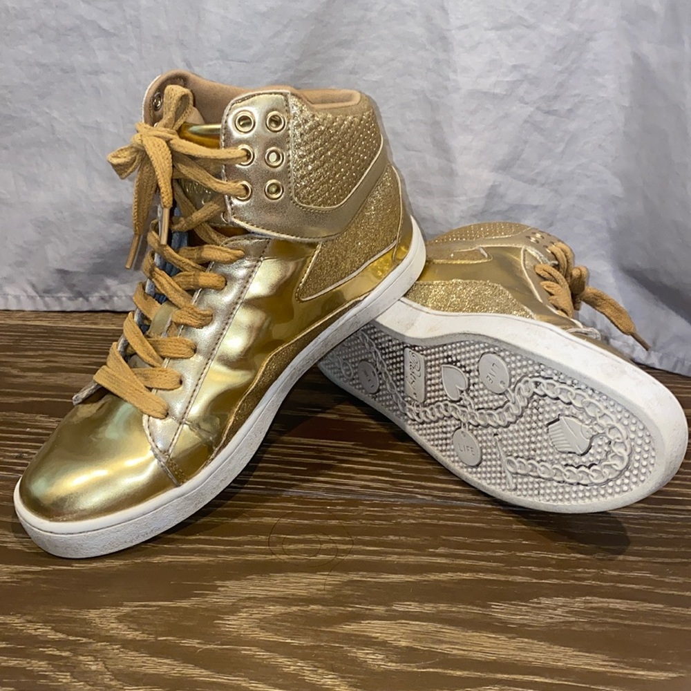 Pastry Gold Sparkly High Top Sneakers Size 8.5